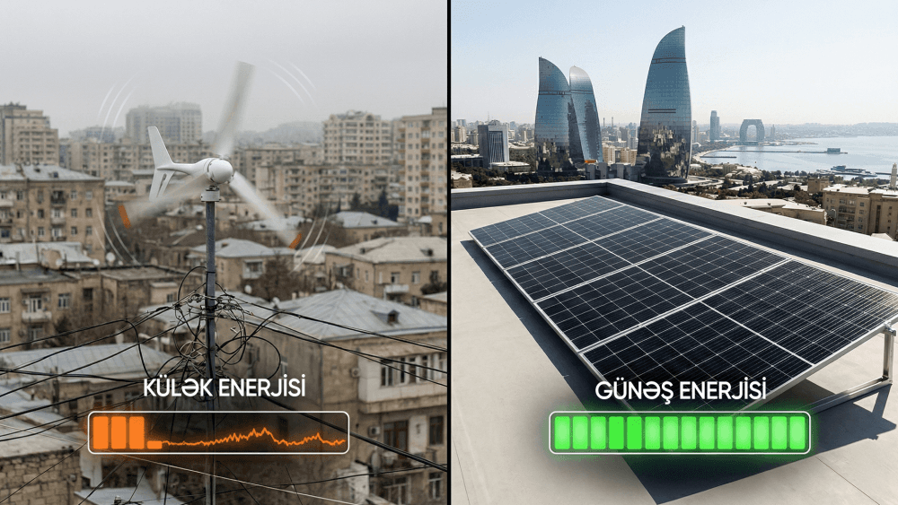 Bakı "Küləklər Şəhəridir", Bəs Niyə Damlarda Külək Turbini Yox, Günəş Paneli Görürük?